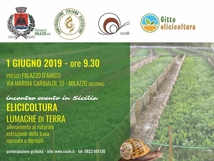 Una manifestazione interamente dedicata all'allevamento di lumache Helix nella cornice della splendida Regione Sicilia